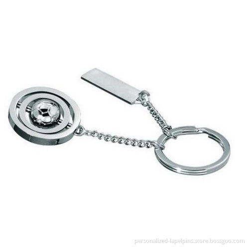 Zinc Alloy Silver 3d Football Shape Metal Keychains For Souvenir Gifts And Promotions